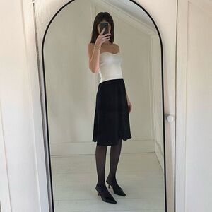 Sara Beth Vintage 80s Satin Midi Slip Skirt